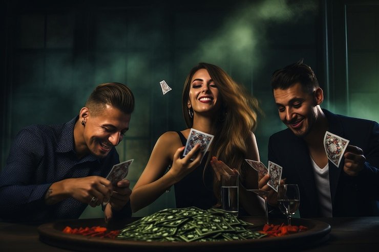 Tampilan meja Dragon Tiger dengan dealer langsung dan kursi kosong untuk pemain di studio multi-kamera slot500
